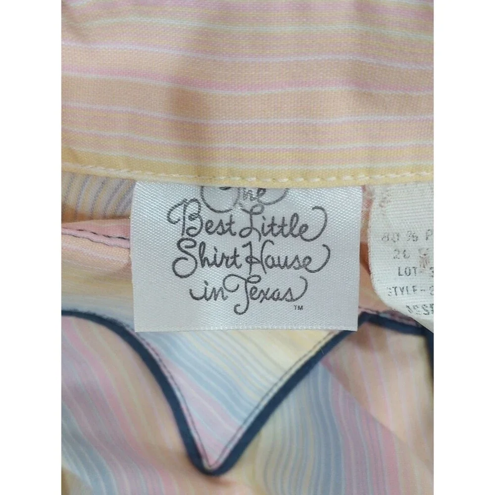 Pastel Striped Western Ranchwear Coastal Cowgirl Shirt Womens XS Girls Size 8/10